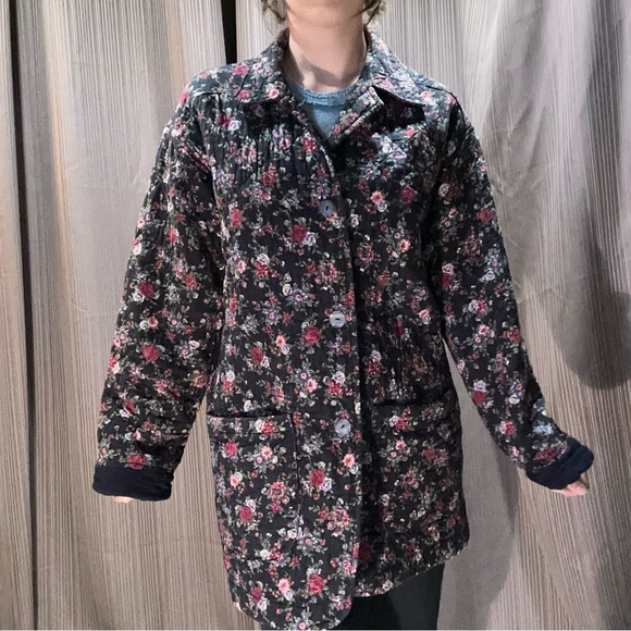 Handmade quilted floral coat chore jacket // size large // one of a kind! - Picture 13 of 14